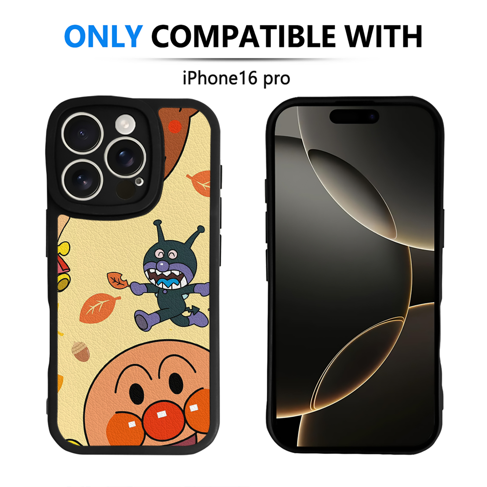 （画像用） アンパンマン Anpanman 【iPhone 16シリーズ対応】シリコンスマホケース（レザー調） 材質：シリコン